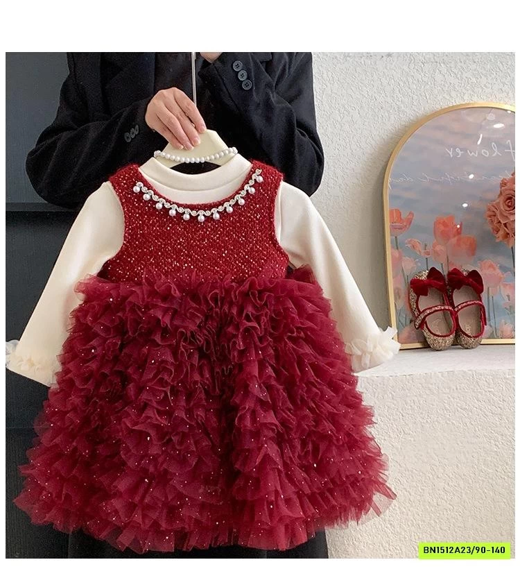 ĐẦM DẠ TUTU CỔ ĐÍNH NGỌC BLUETOWN