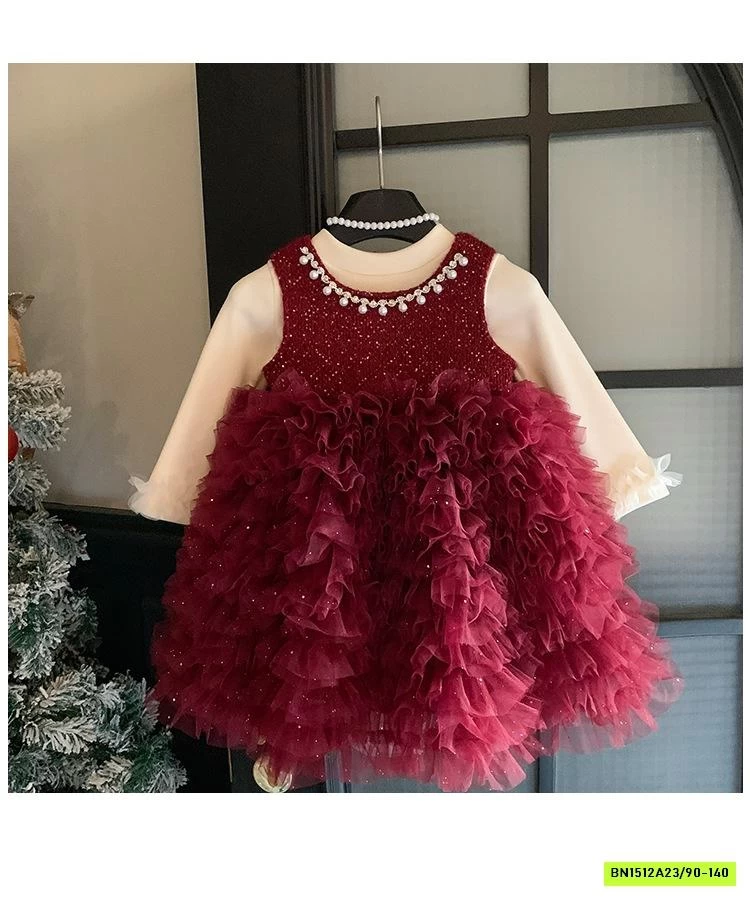 ĐẦM DẠ TUTU CỔ ĐÍNH NGỌC BLUETOWN