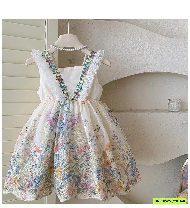 ĐẦM THÊU HOA CÁNH TIÊN BLUETOWN