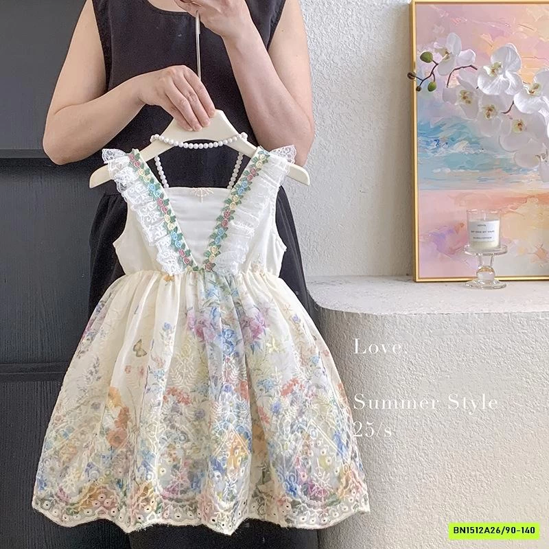 ĐẦM THÊU HOA CÁNH TIÊN BLUETOWN