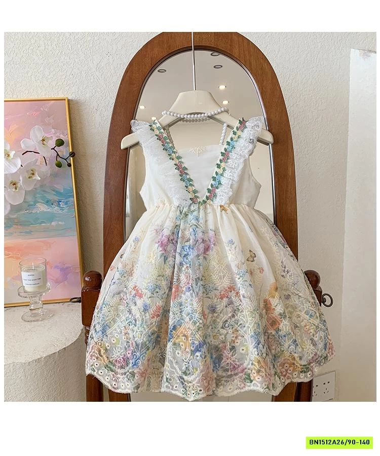 ĐẦM THÊU HOA CÁNH TIÊN BLUETOWN