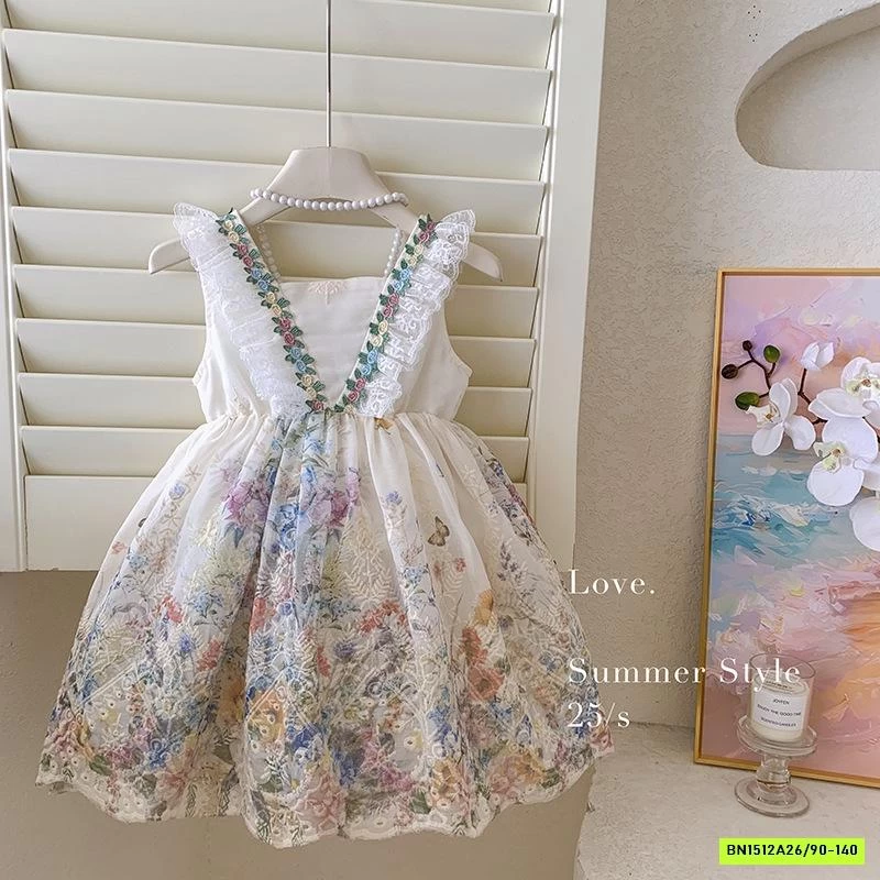 ĐẦM THÊU HOA CÁNH TIÊN BLUETOWN