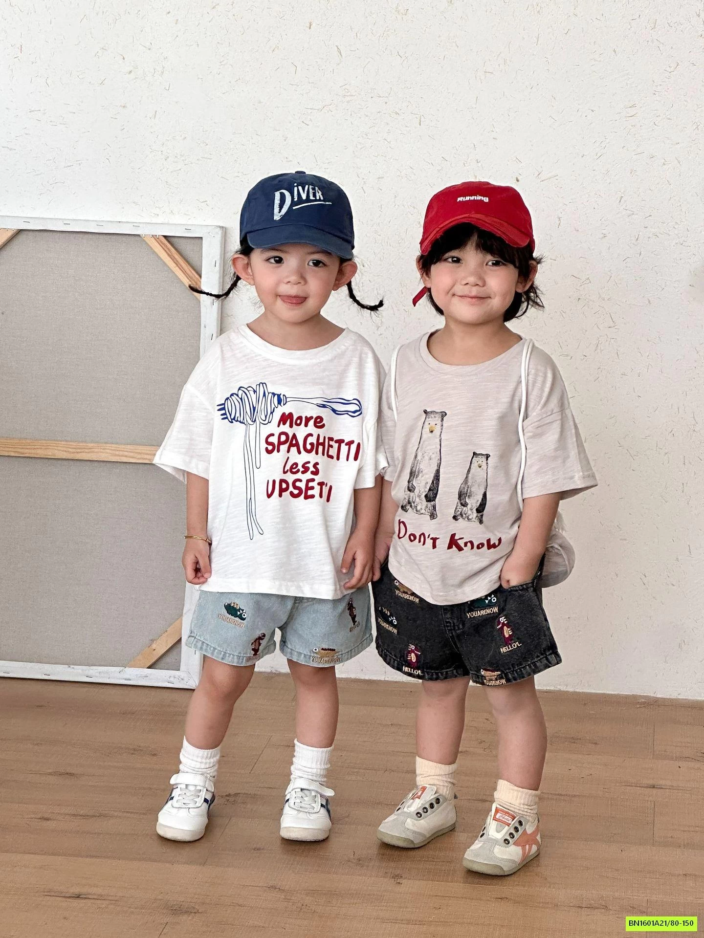 ÁO THUN XƯỚC MIX SHORT JEANS THÊU