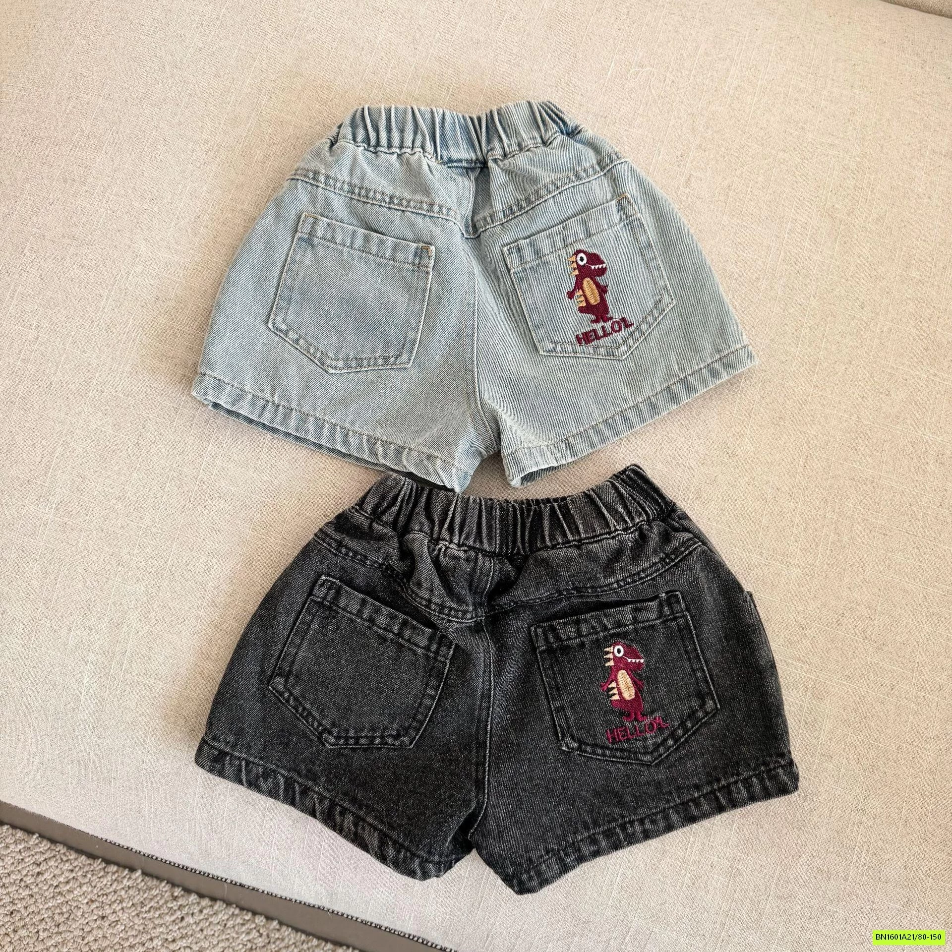 ÁO THUN XƯỚC MIX SHORT JEANS THÊU