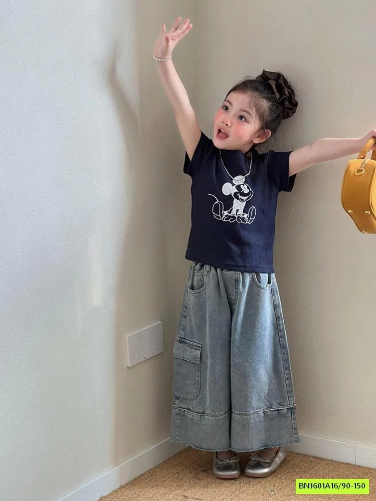 ÁO MICKEY MIX JEANS ỐNG RỘNG