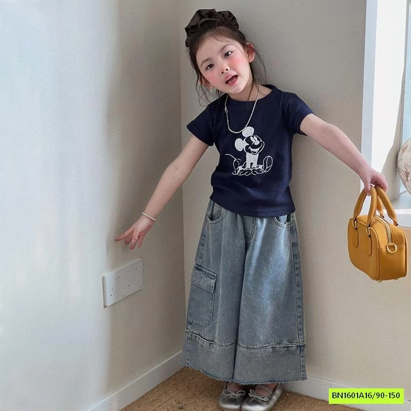 ÁO MICKEY MIX JEANS ỐNG RỘNG