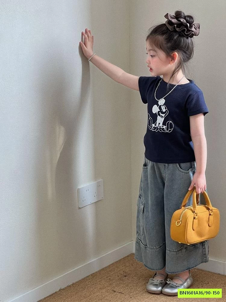 ÁO MICKEY MIX JEANS ỐNG RỘNG