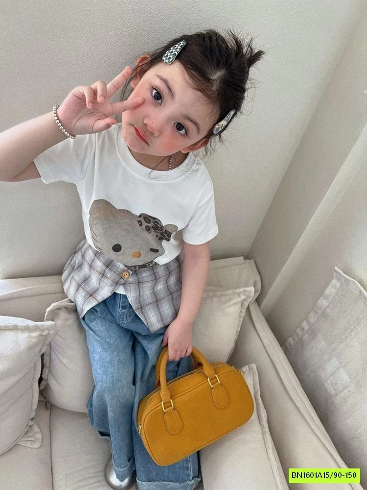 SÉT ÁO KITTY MIX JEANS SUÔNG