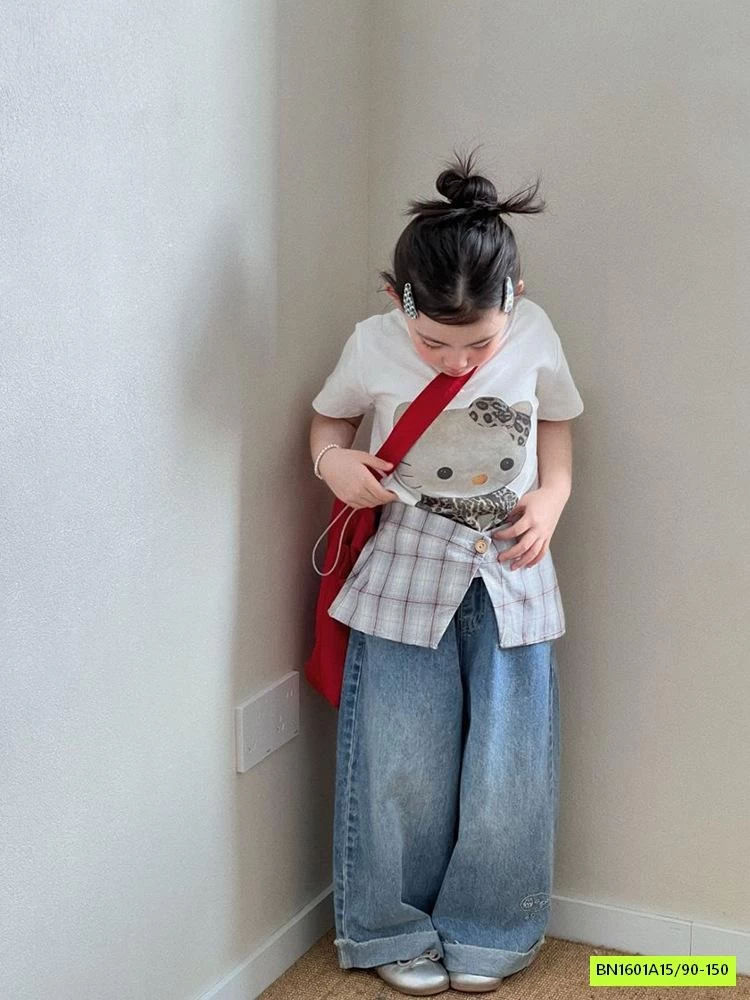 SÉT ÁO KITTY MIX JEANS SUÔNG