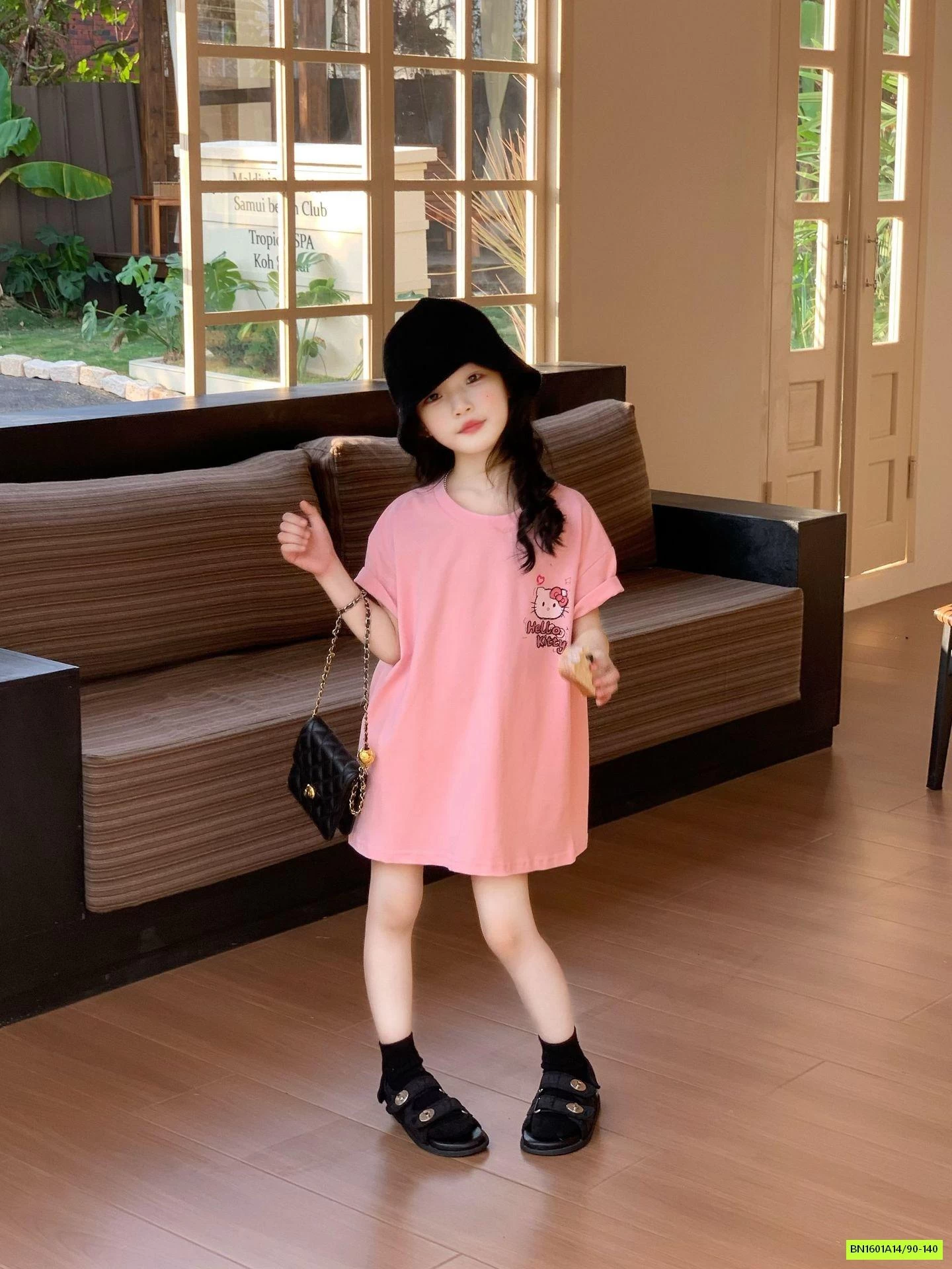 ÁO DÁNG DÀI HỒNG KITTY