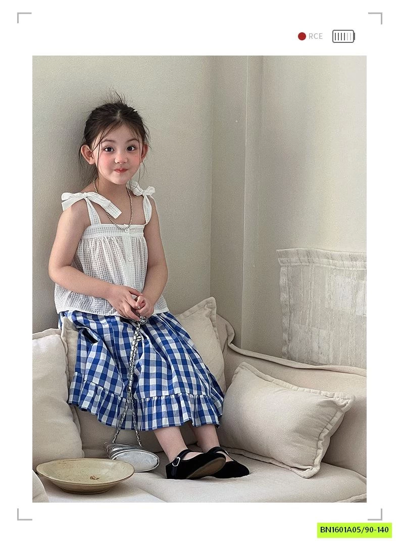 SÉT VÁY 2 DÂY CV CARO XANH