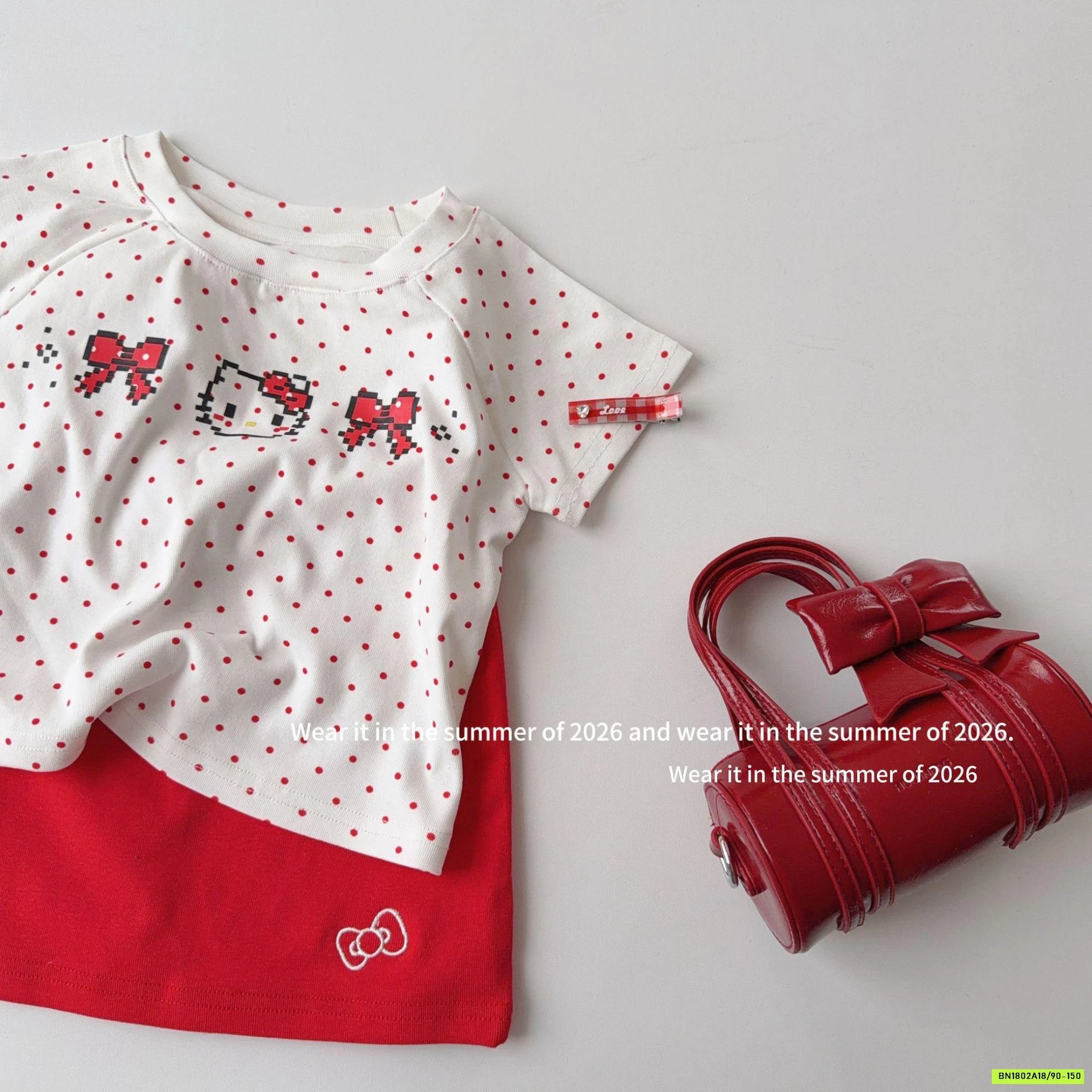 SÉT VÁY KITTY ĐỎ T&Q KIDS