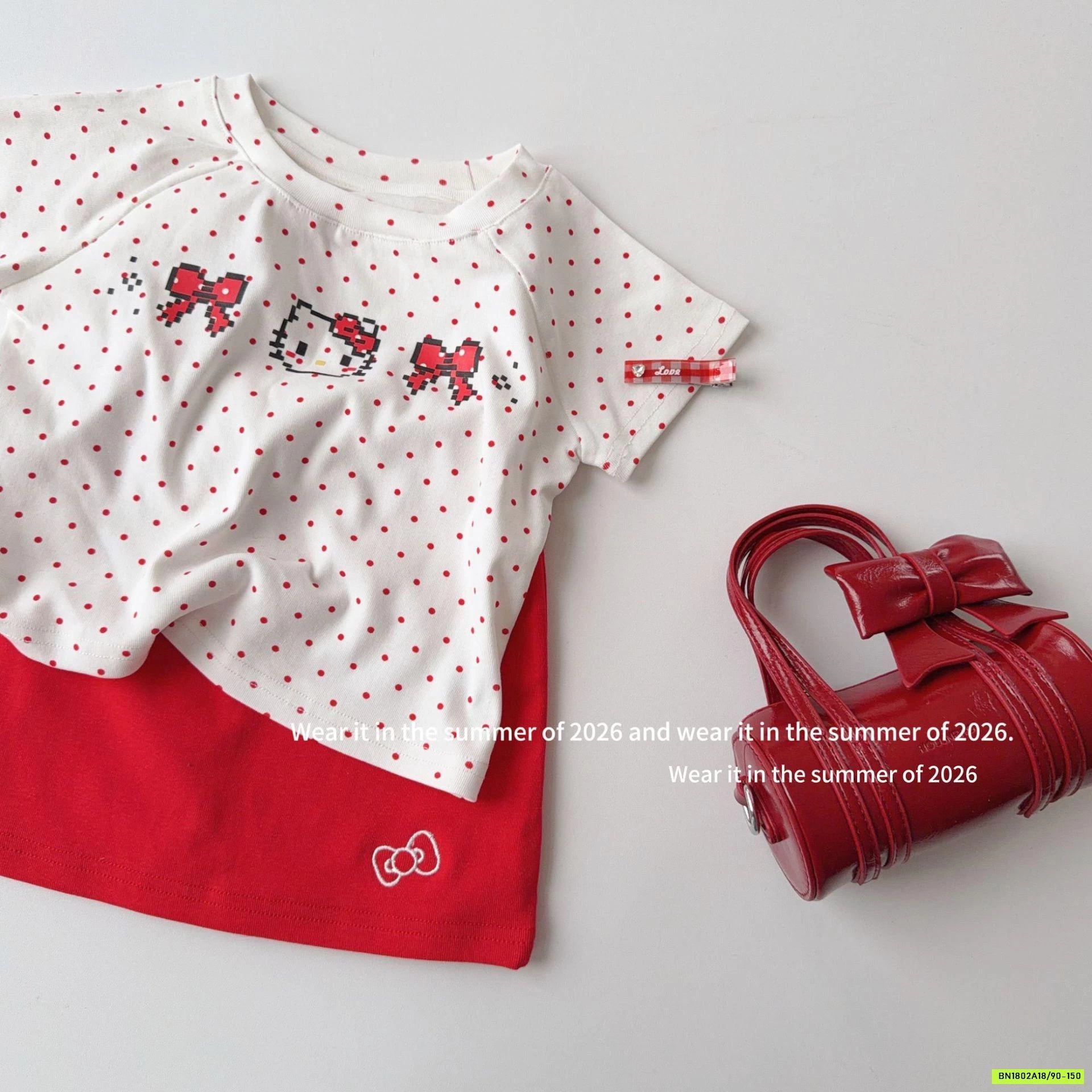 SÉT VÁY KITTY ĐỎ T&Q KIDS