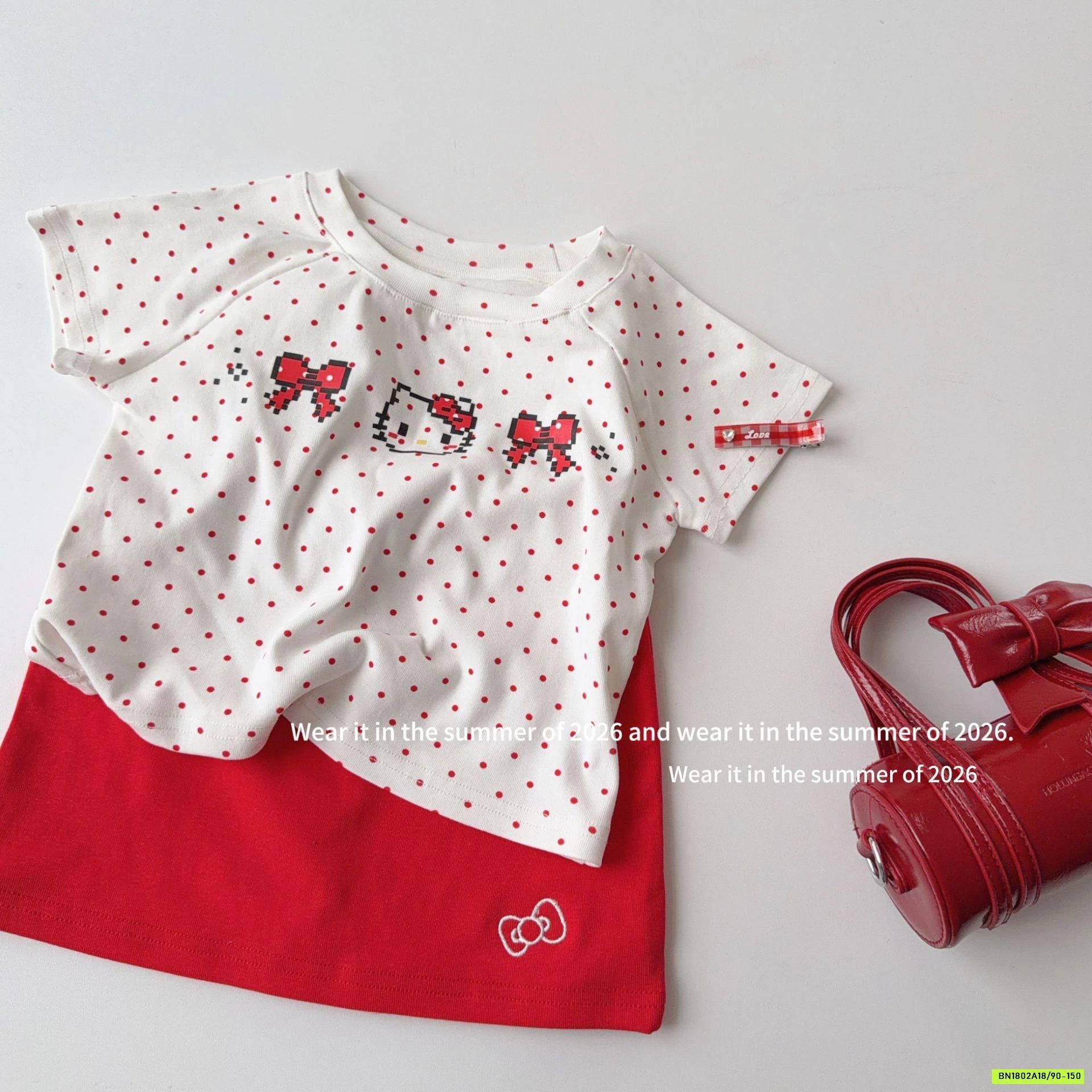 SÉT VÁY KITTY ĐỎ T&Q KIDS