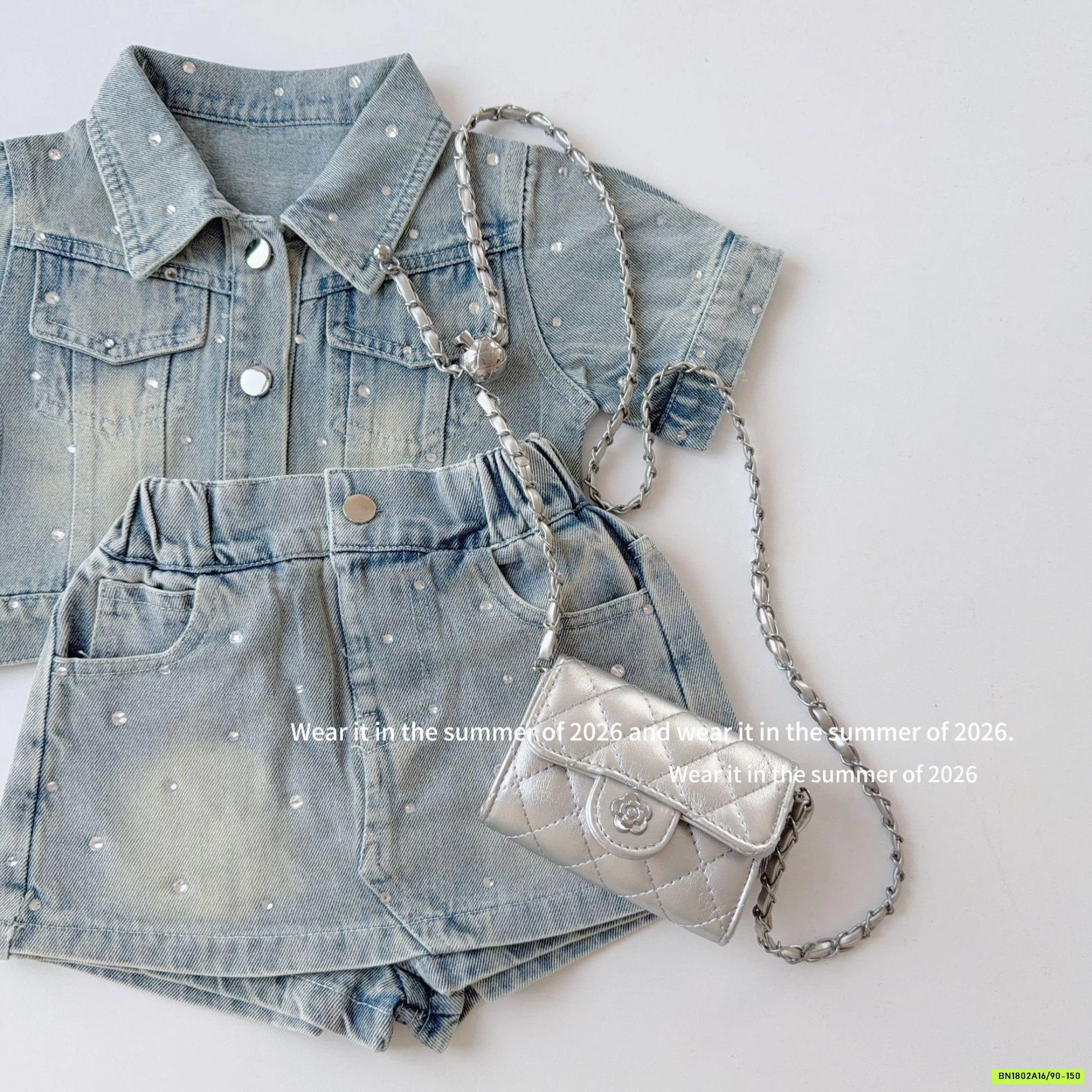 SÉT VÁY JEANS 2 CHI TIẾT ĐÍNH ĐÁ T&Q KIDS