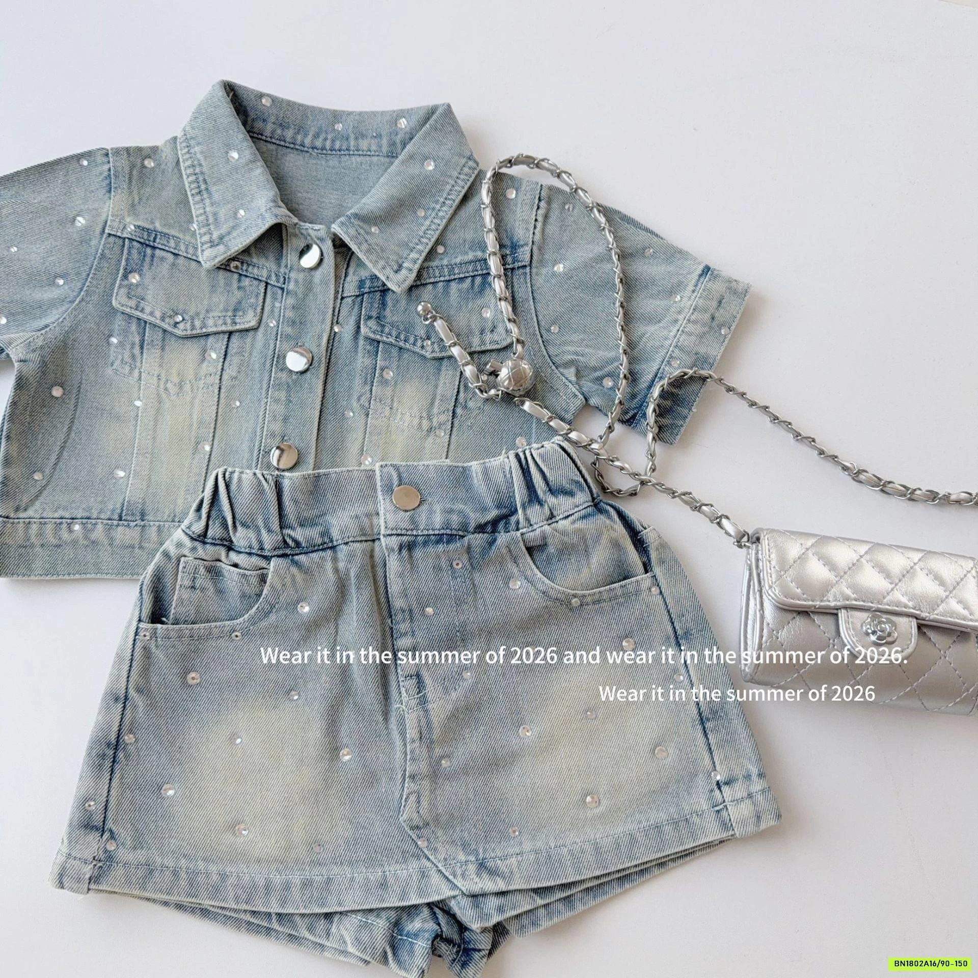 SÉT VÁY JEANS 2 CHI TIẾT ĐÍNH ĐÁ T&Q KIDS