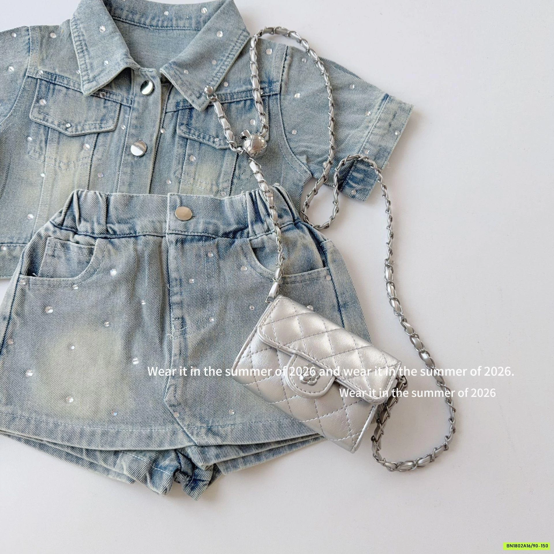 SÉT VÁY JEANS 2 CHI TIẾT ĐÍNH ĐÁ T&Q KIDS