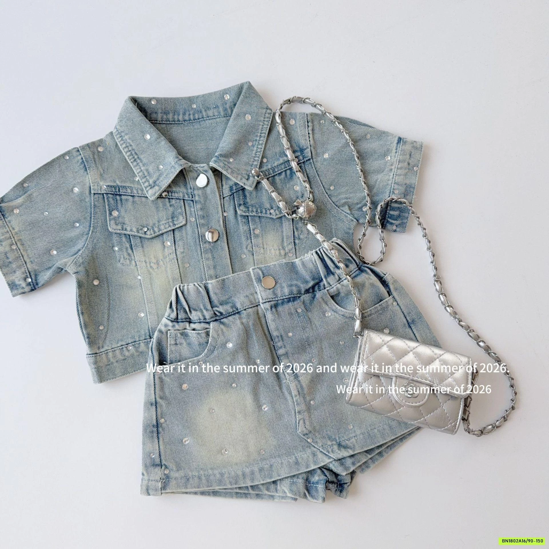 SÉT VÁY JEANS 2 CHI TIẾT ĐÍNH ĐÁ T&Q KIDS
