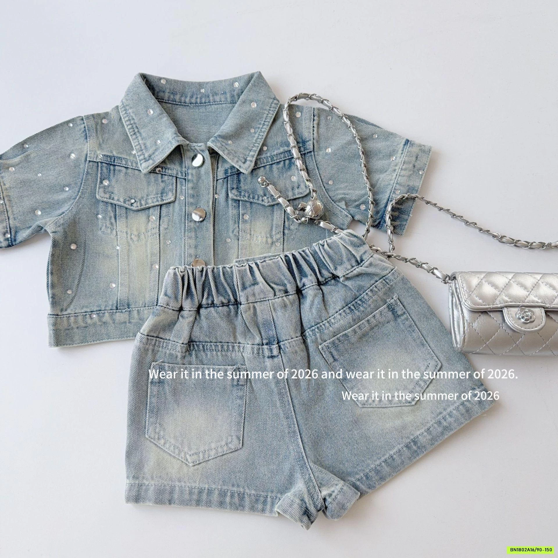 SÉT VÁY JEANS 2 CHI TIẾT ĐÍNH ĐÁ T&Q KIDS