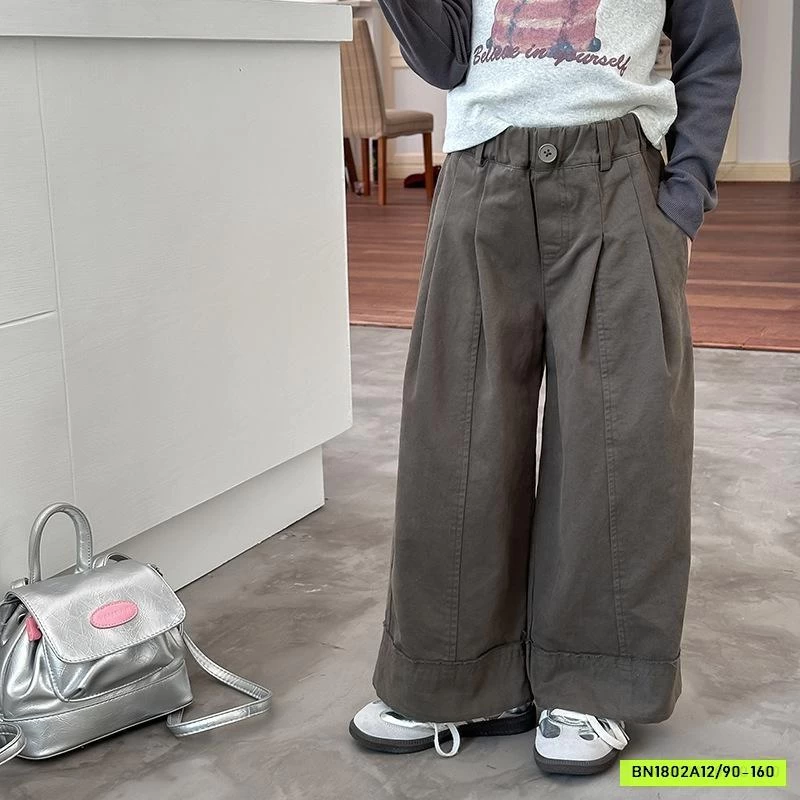 QUẦN SUÔNG GẤP GẤU GÂN TRƯỚC 24X024 AMBB