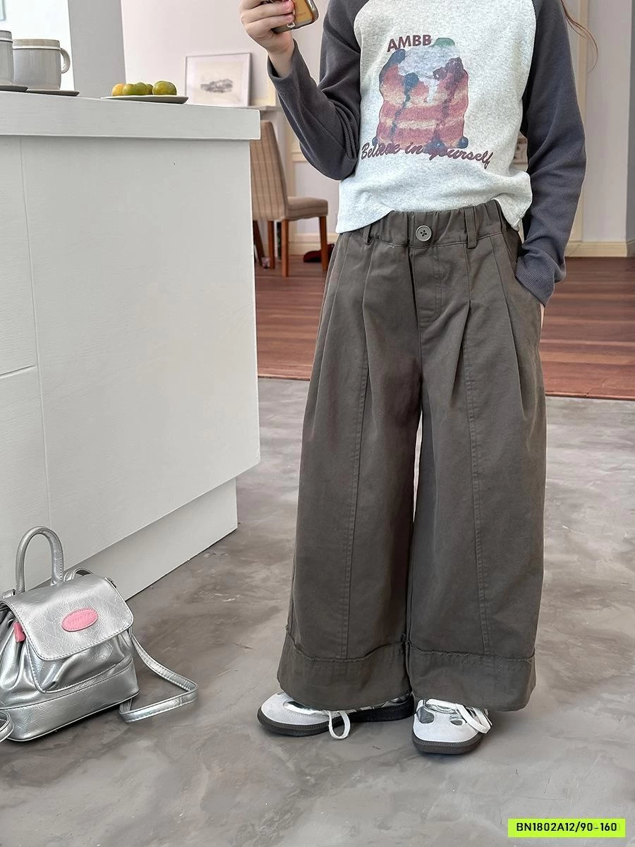 QUẦN SUÔNG GẤP GẤU GÂN TRƯỚC 24X024 AMBB