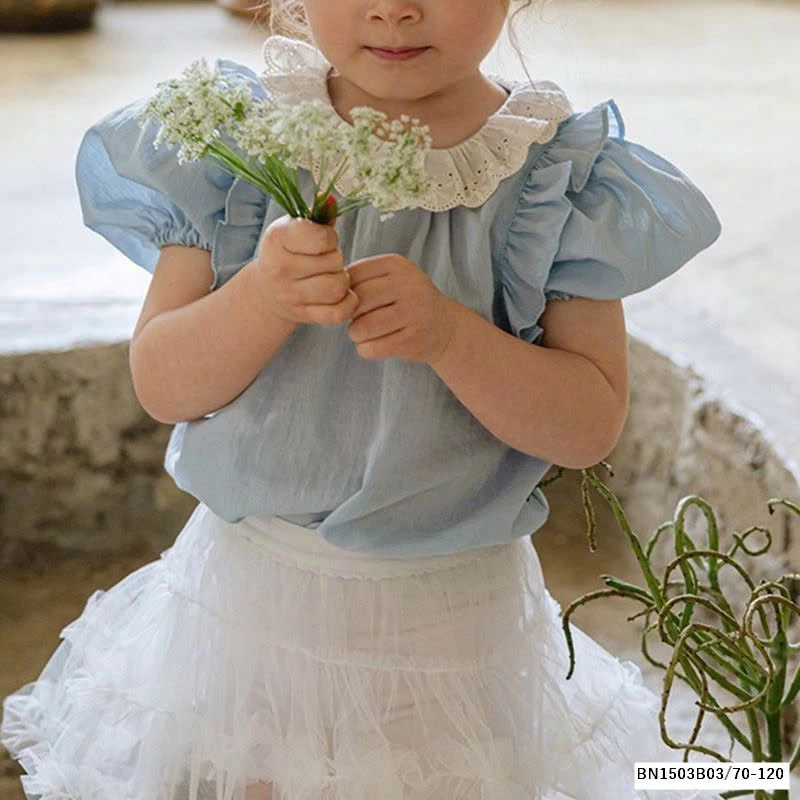 ÁO SƠ MI BABYDOLL CỔ REN SIZE NHÍ