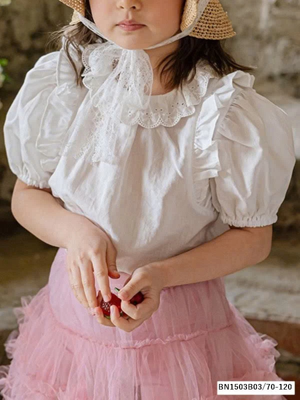 ÁO SƠ MI BABYDOLL CỔ REN SIZE NHÍ