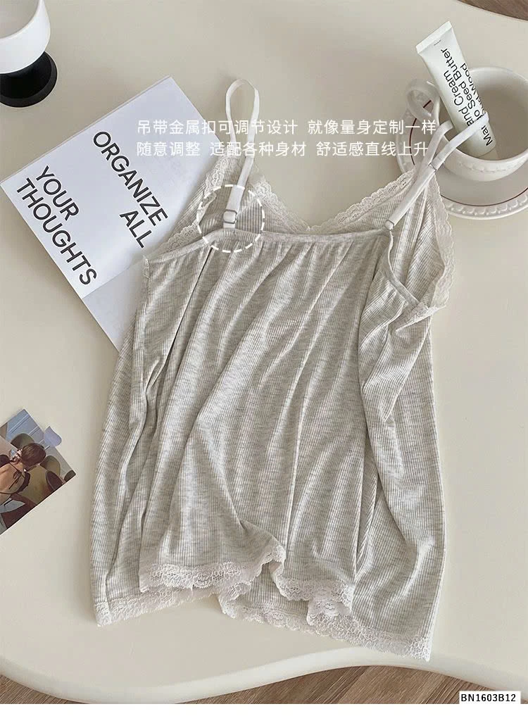 BỘ NGỦ 2 DÂY VIỀN REN CHO NỮ