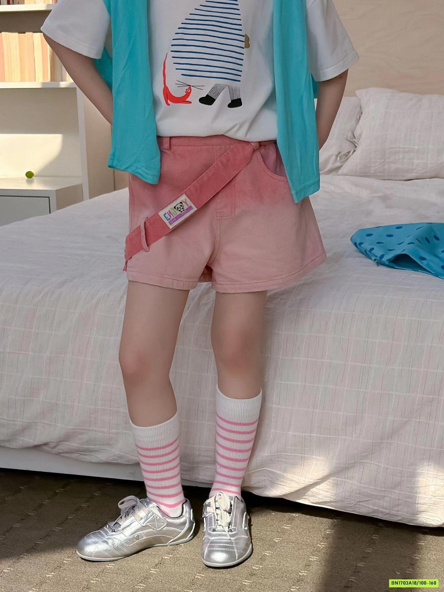 ÁO THUN MIX SHORT HỒNG LOANG