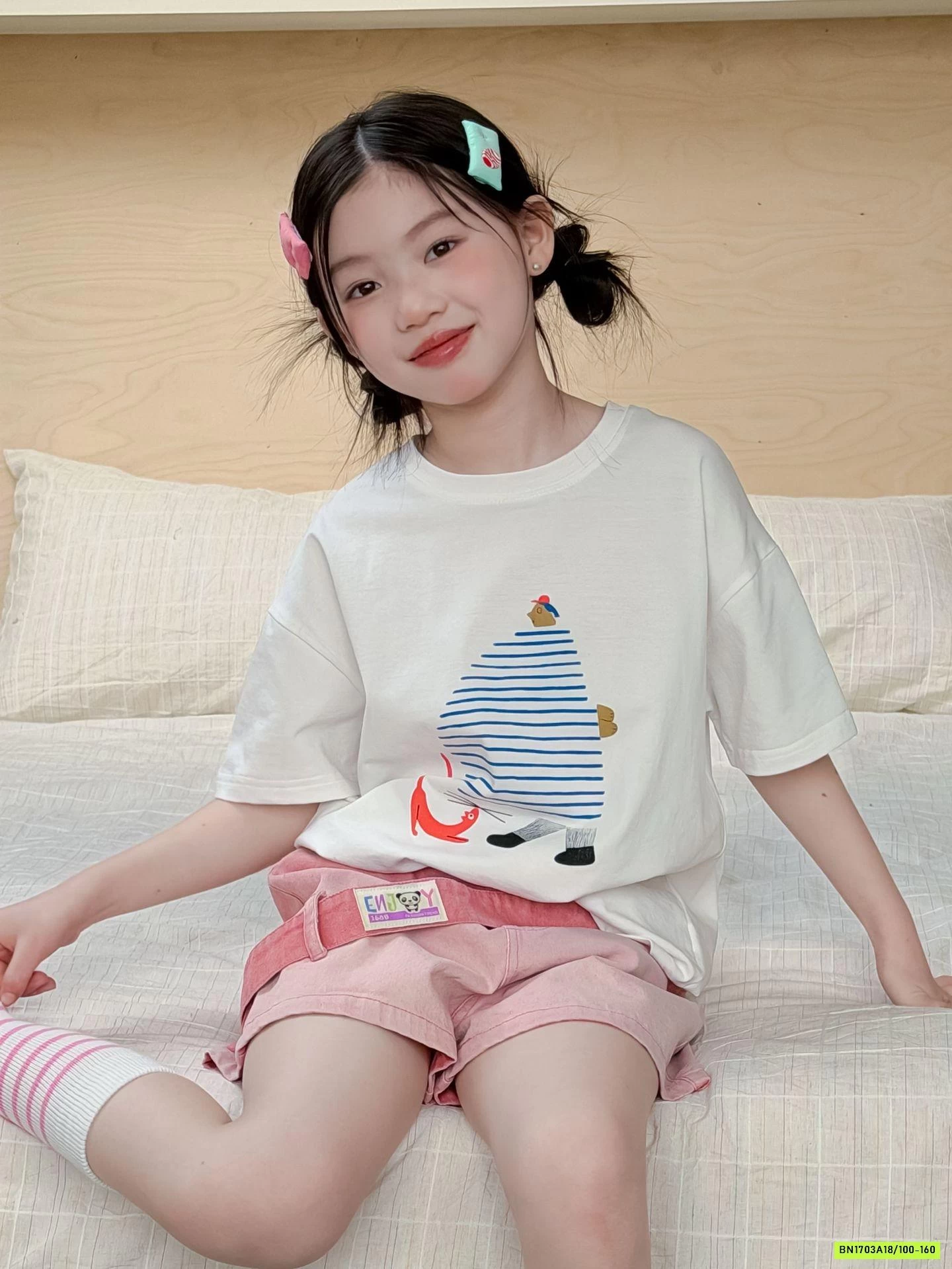 ÁO THUN MIX SHORT HỒNG LOANG