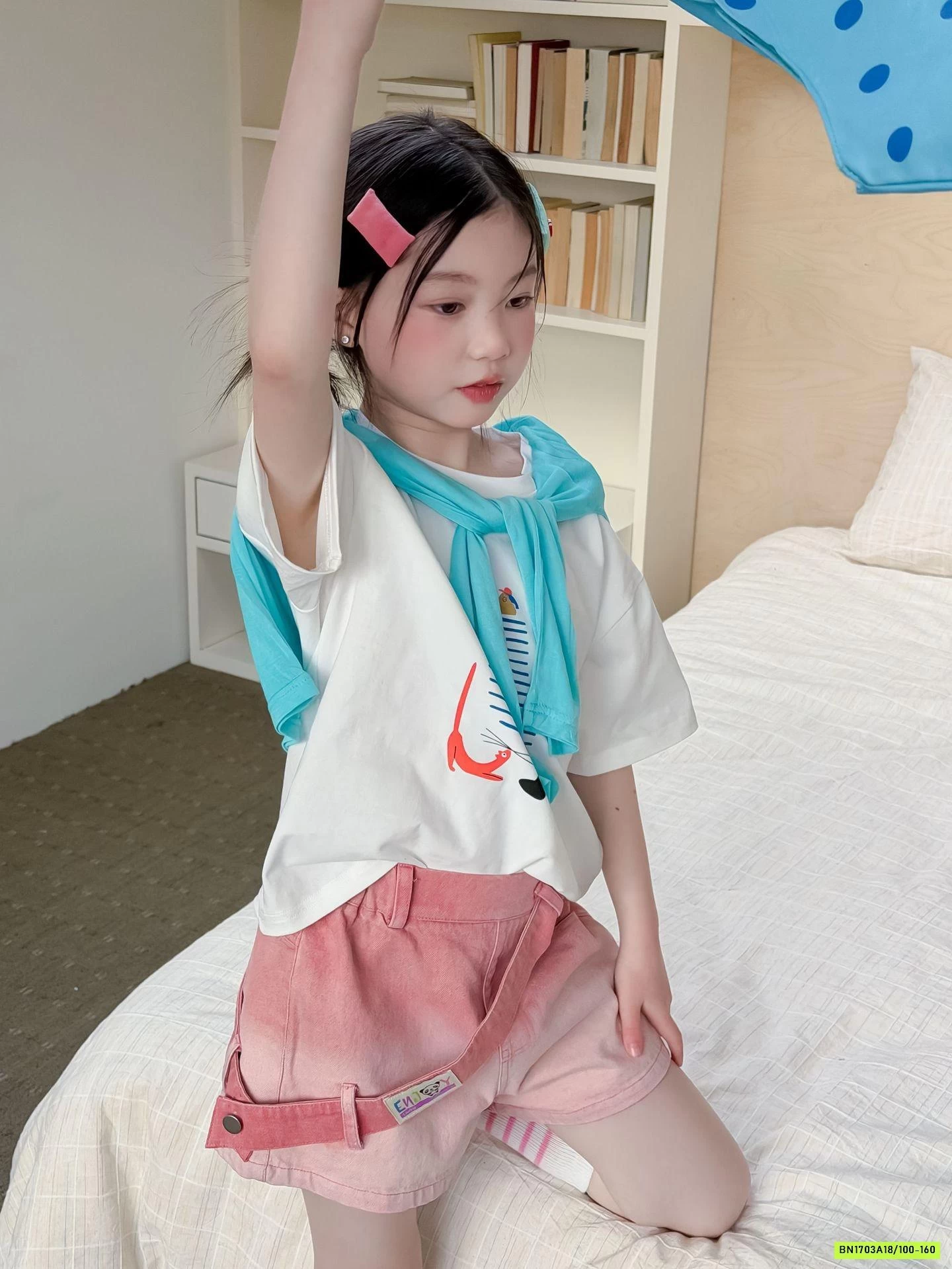 ÁO THUN MIX SHORT HỒNG LOANG