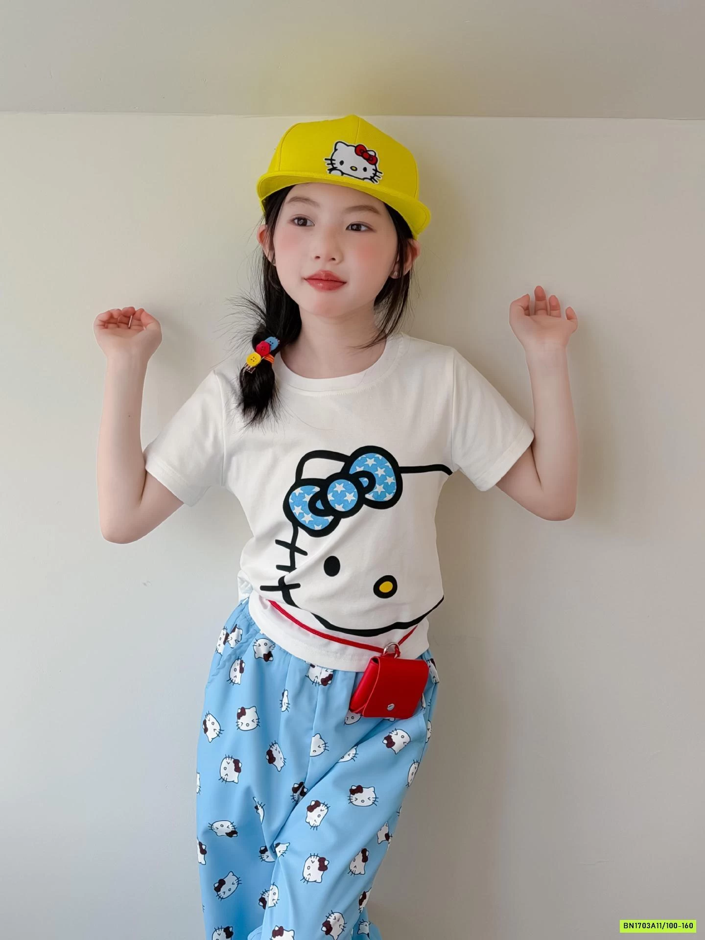 SÉT CROPTOP KITTY XANH