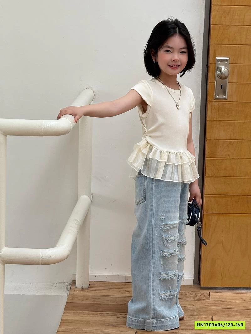 ÁO VIỀN BÈO MIX JEANS SUÔNG RÁCH