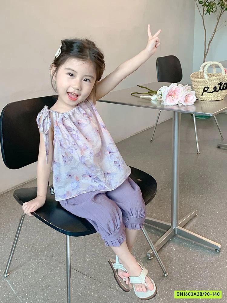 SÉT BABYDOLL HOA TÍM 2 DÂY