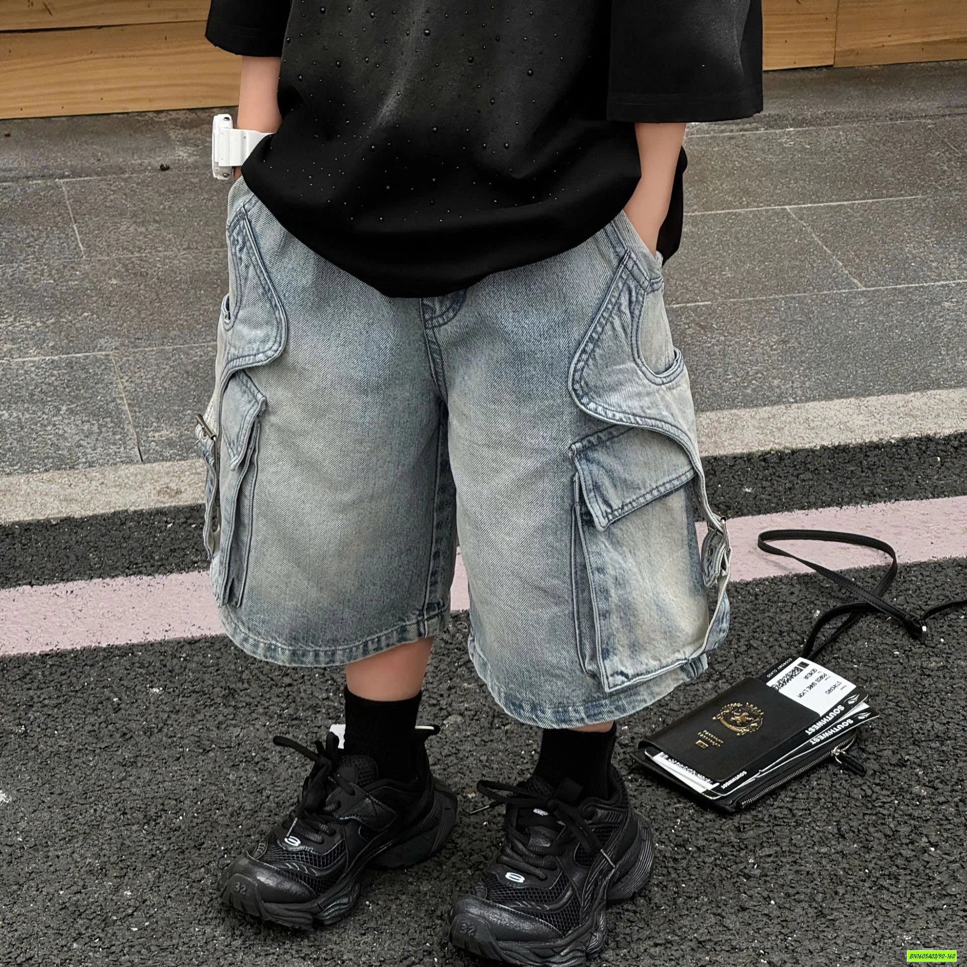 SHORT JEANS TÚI HỘP BẠC MÀU