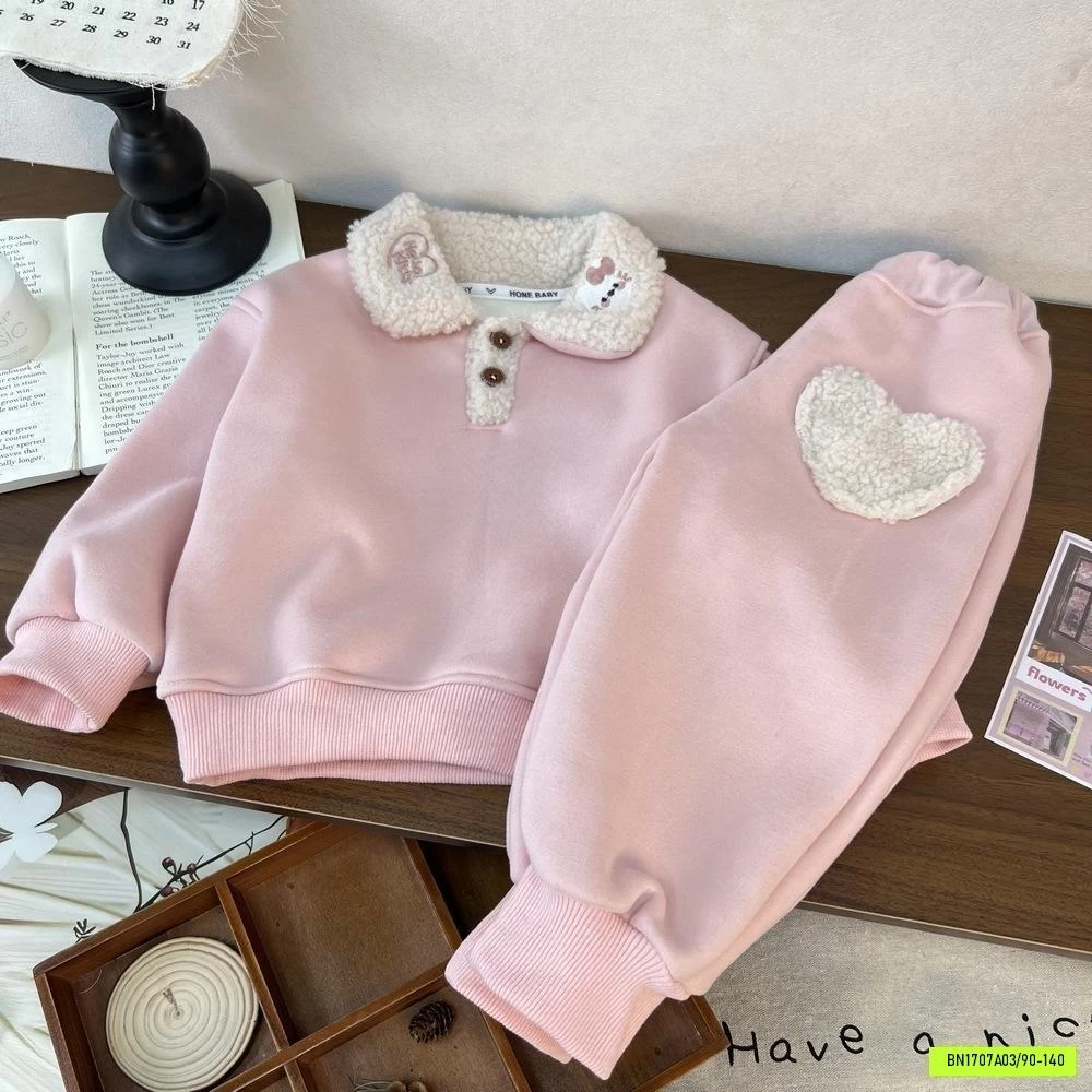 SÉT NỈ HỒNG LÓT LÔNG CỪU SALEEE
