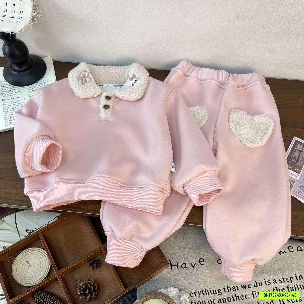 SÉT NỈ HỒNG LÓT LÔNG CỪU SALEEE