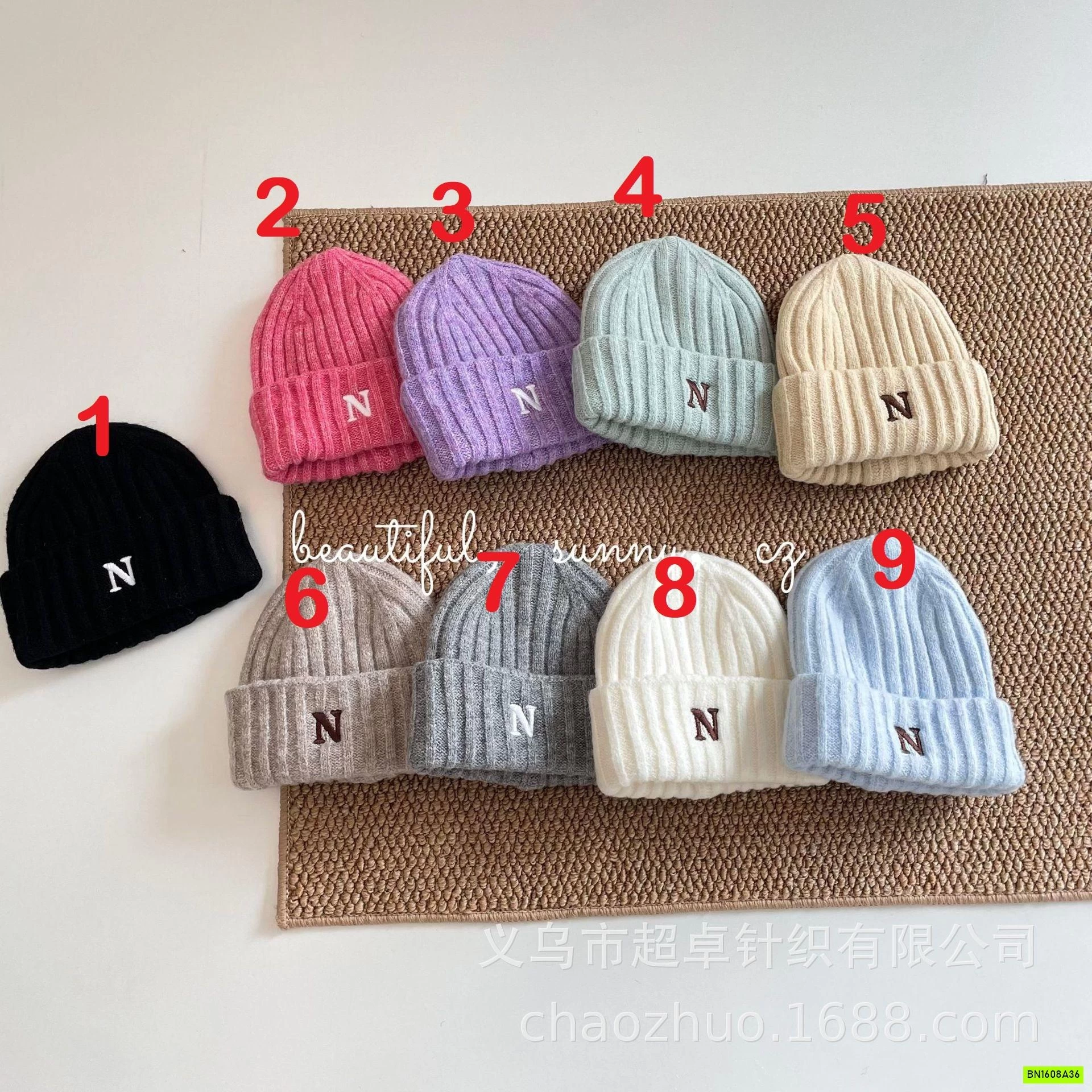 MŨ LEN THÊU CHỮ N