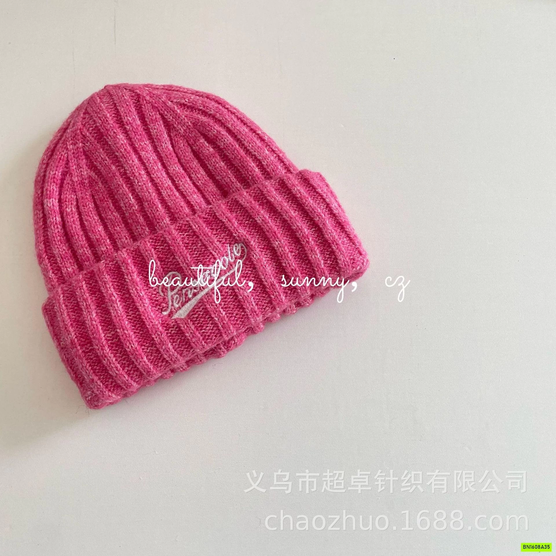 MŨ LEN GÂN TO THÊU CHỮ