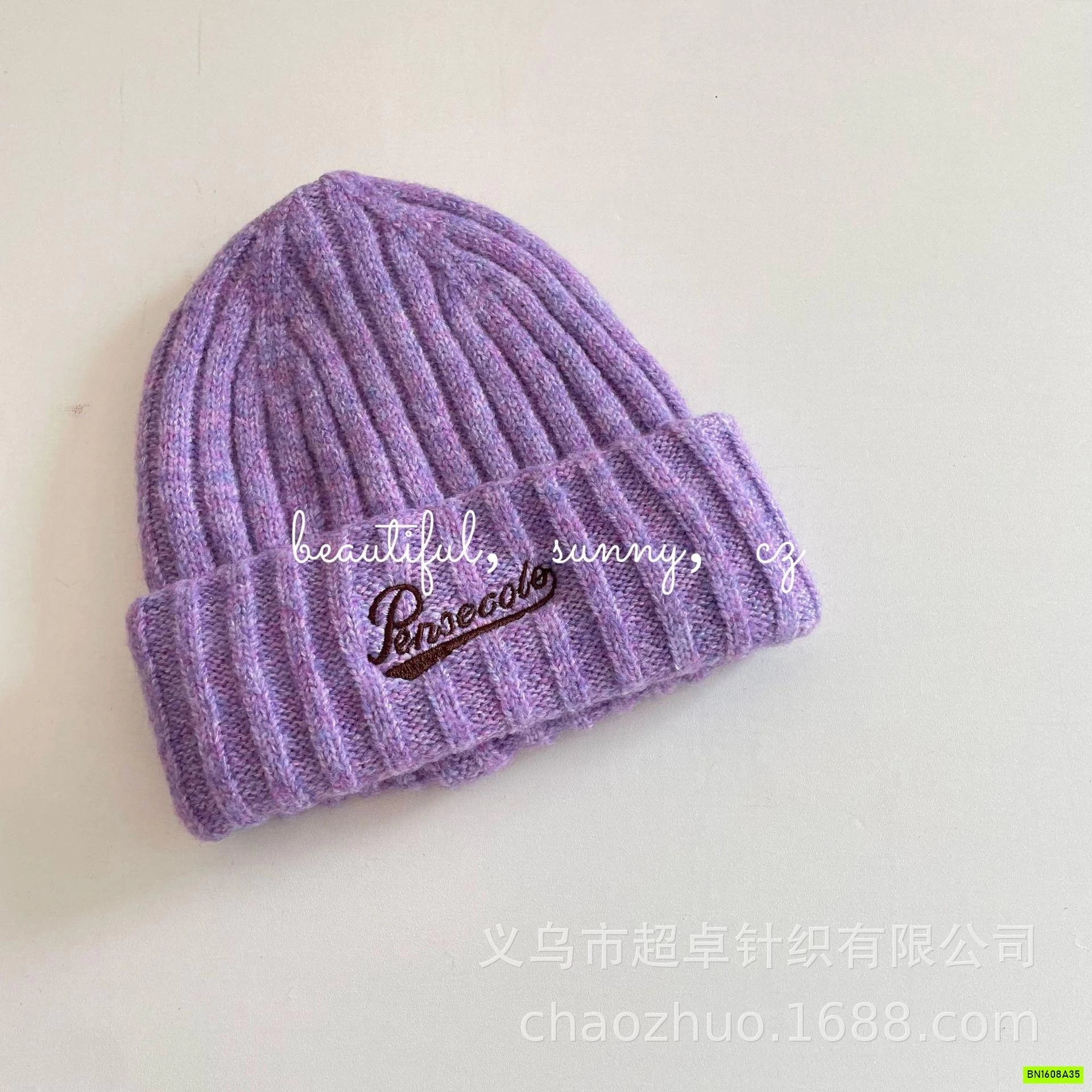 MŨ LEN GÂN TO THÊU CHỮ