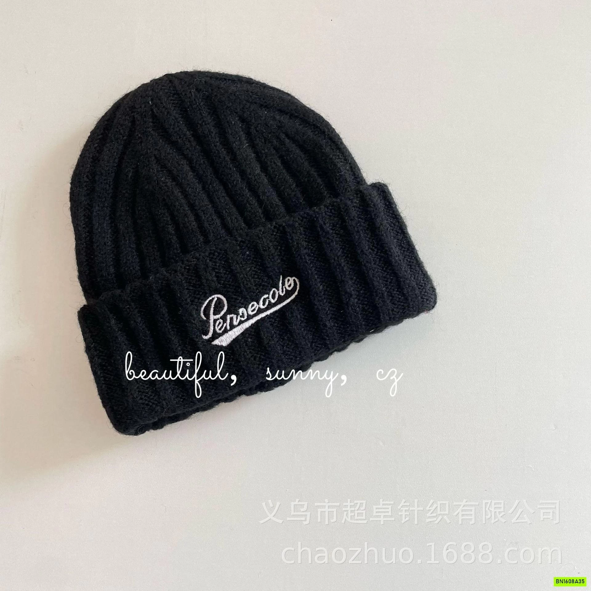 MŨ LEN GÂN TO THÊU CHỮ