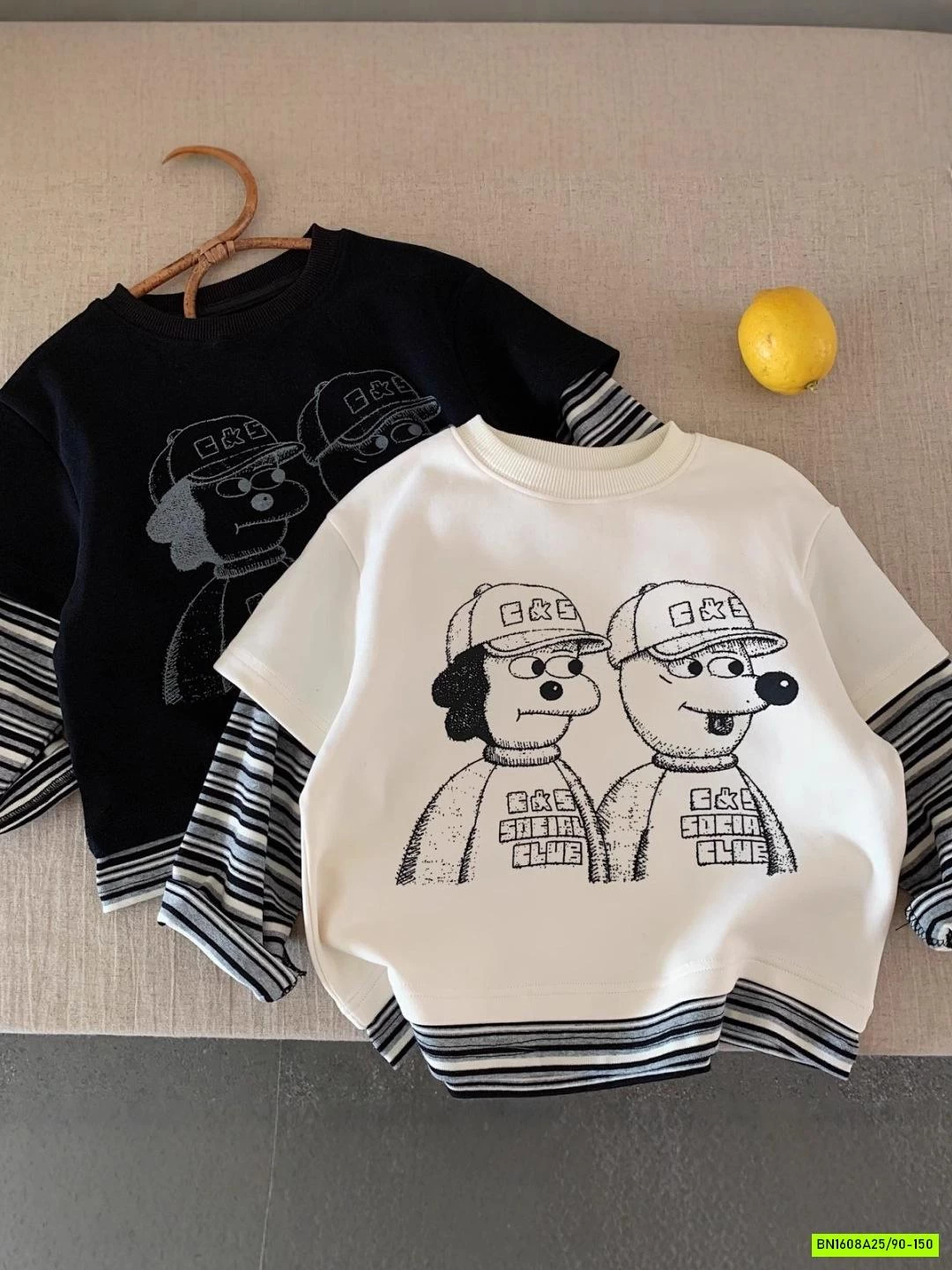 ÁO THUN CÚN GIẢ 2 LỚP TAY KẺ