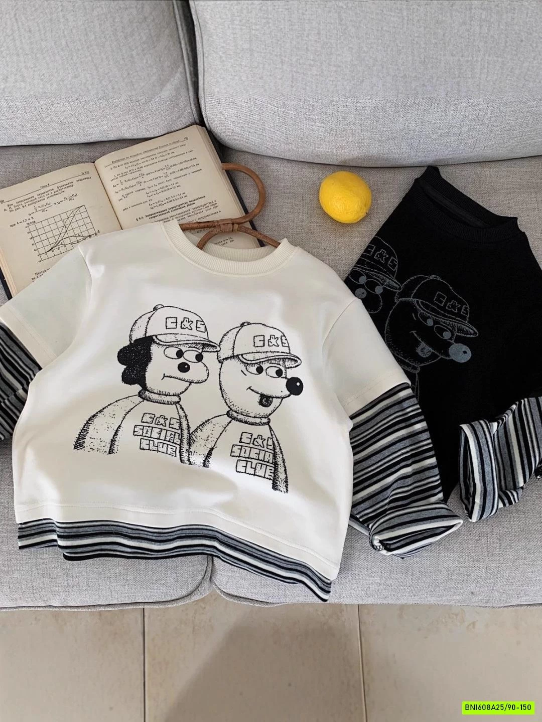 ÁO THUN CÚN GIẢ 2 LỚP TAY KẺ