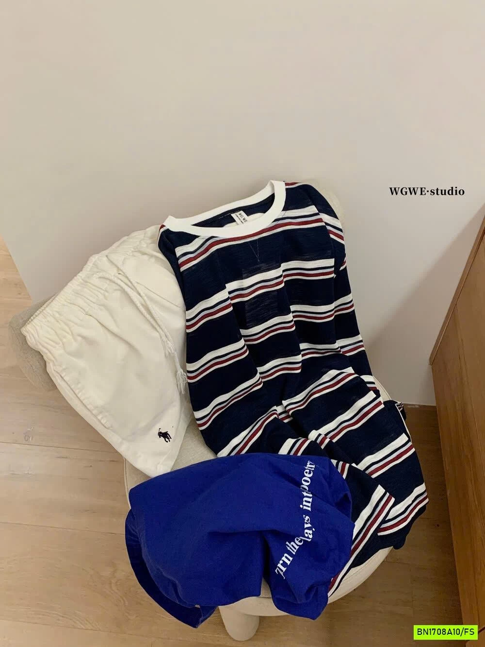 ÁO THUN GIẤY KẺ DÀI TAY WGWE6833