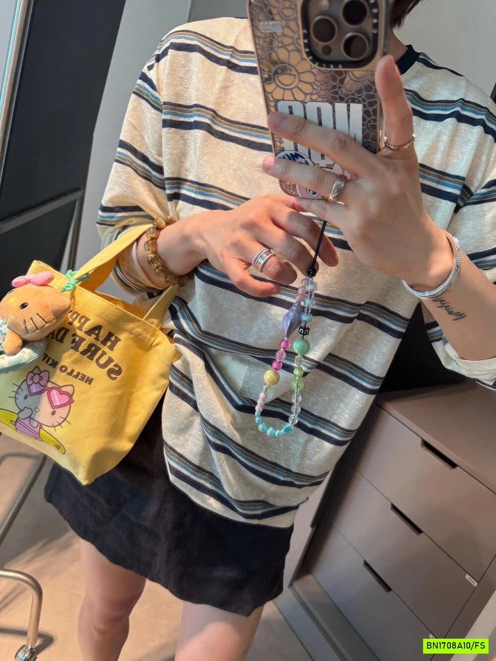 ÁO THUN GIẤY KẺ DÀI TAY WGWE6833