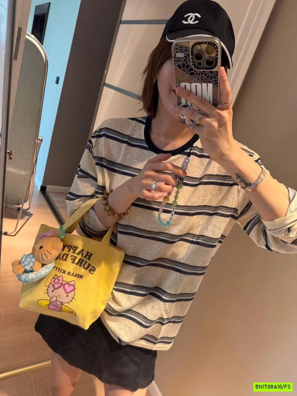 ÁO THUN GIẤY KẺ DÀI TAY WGWE6833