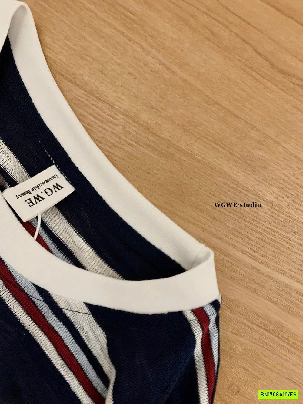 ÁO THUN GIẤY KẺ DÀI TAY WGWE6833