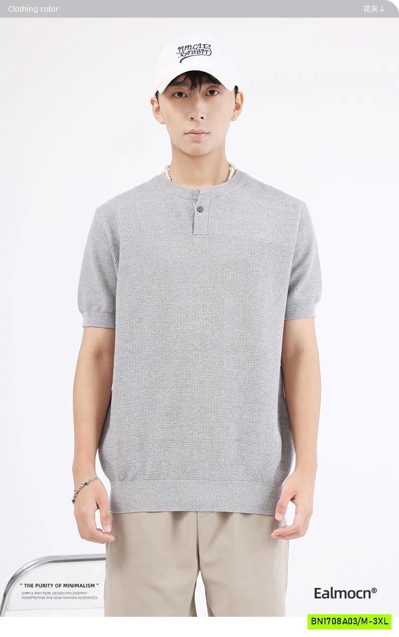 ÁO DỆT CỔ TRÒN CÚC NAM