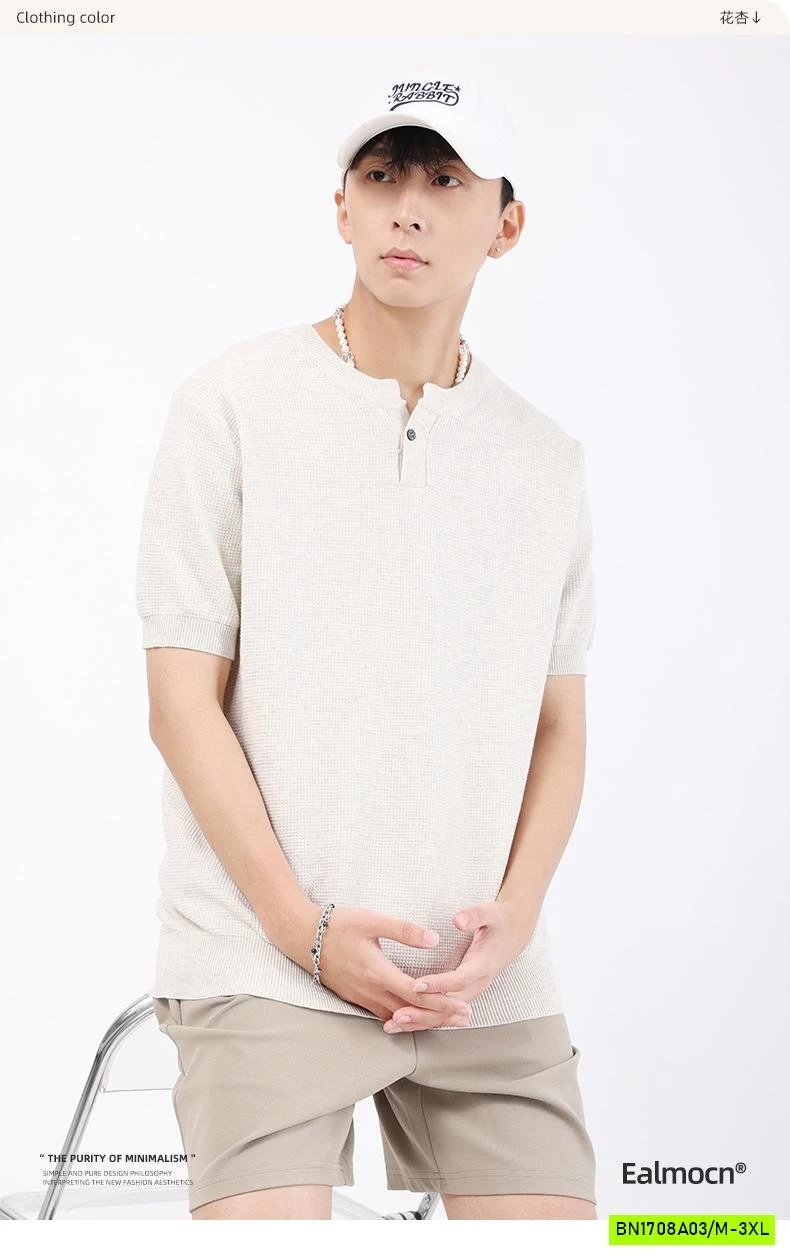 ÁO DỆT CỔ TRÒN CÚC NAM