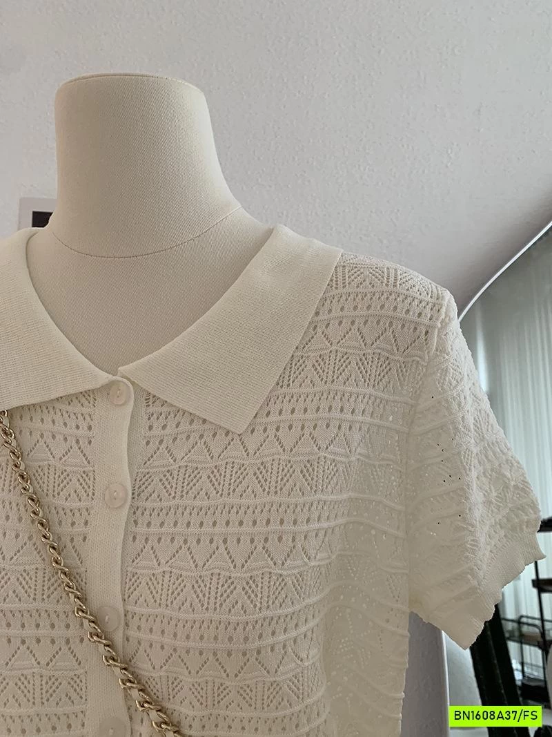 POLO DỆT CÚC TRƯỚC NGẮN TAY